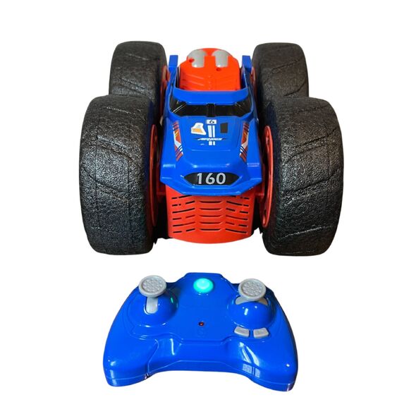 Blue & Red Air Hogs Super Soft Jump Fury RC Truck - Remote Control - No Charger - Picture 4 of 12